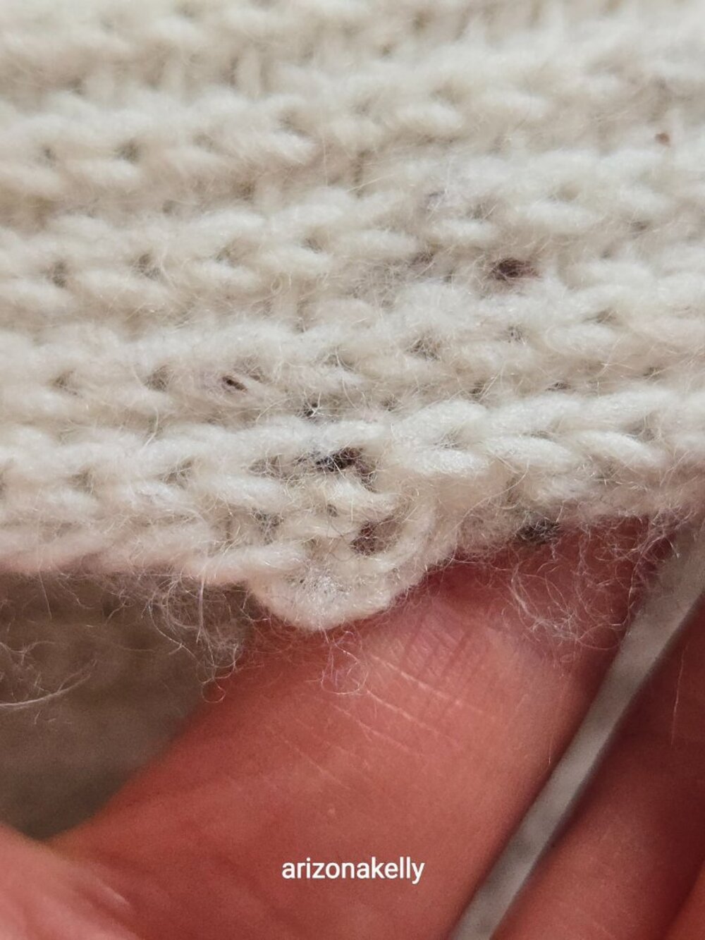Garnet Hill Cashmere Ribbed Scarf Speckled Oatmeal *FLAW* - Picture 4 of 12